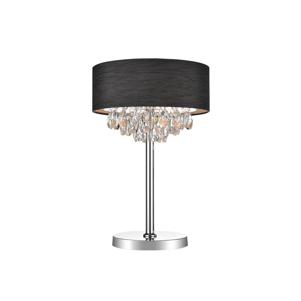 CWI Lighting 5443T14C (Black) Dash 3 Light Table Lamp with Chrome finish